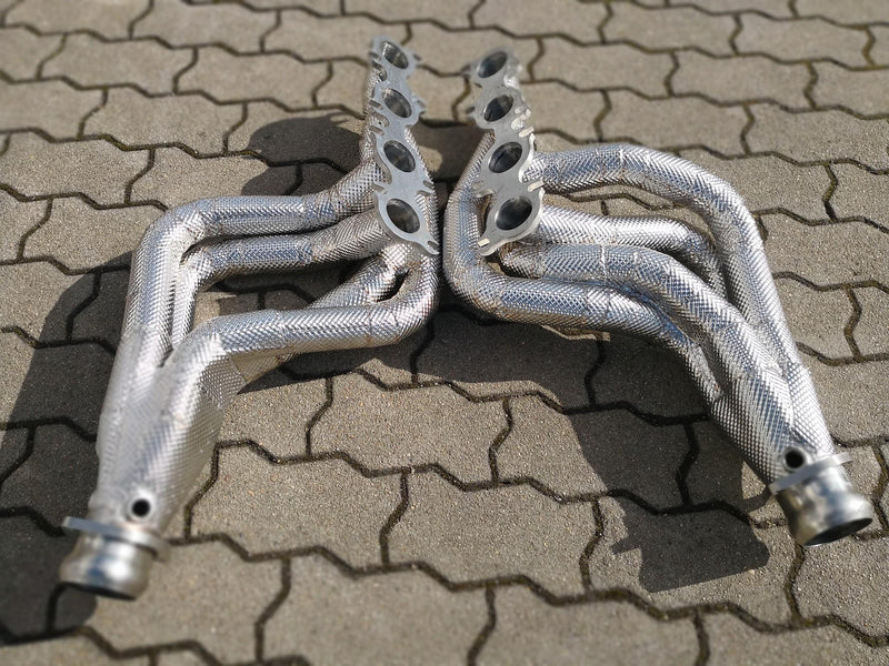 Fächerkrümmer Long Tube mit HJS EURO6 Katalysatoren und Teilegutachten/Mustang GT 2015-17